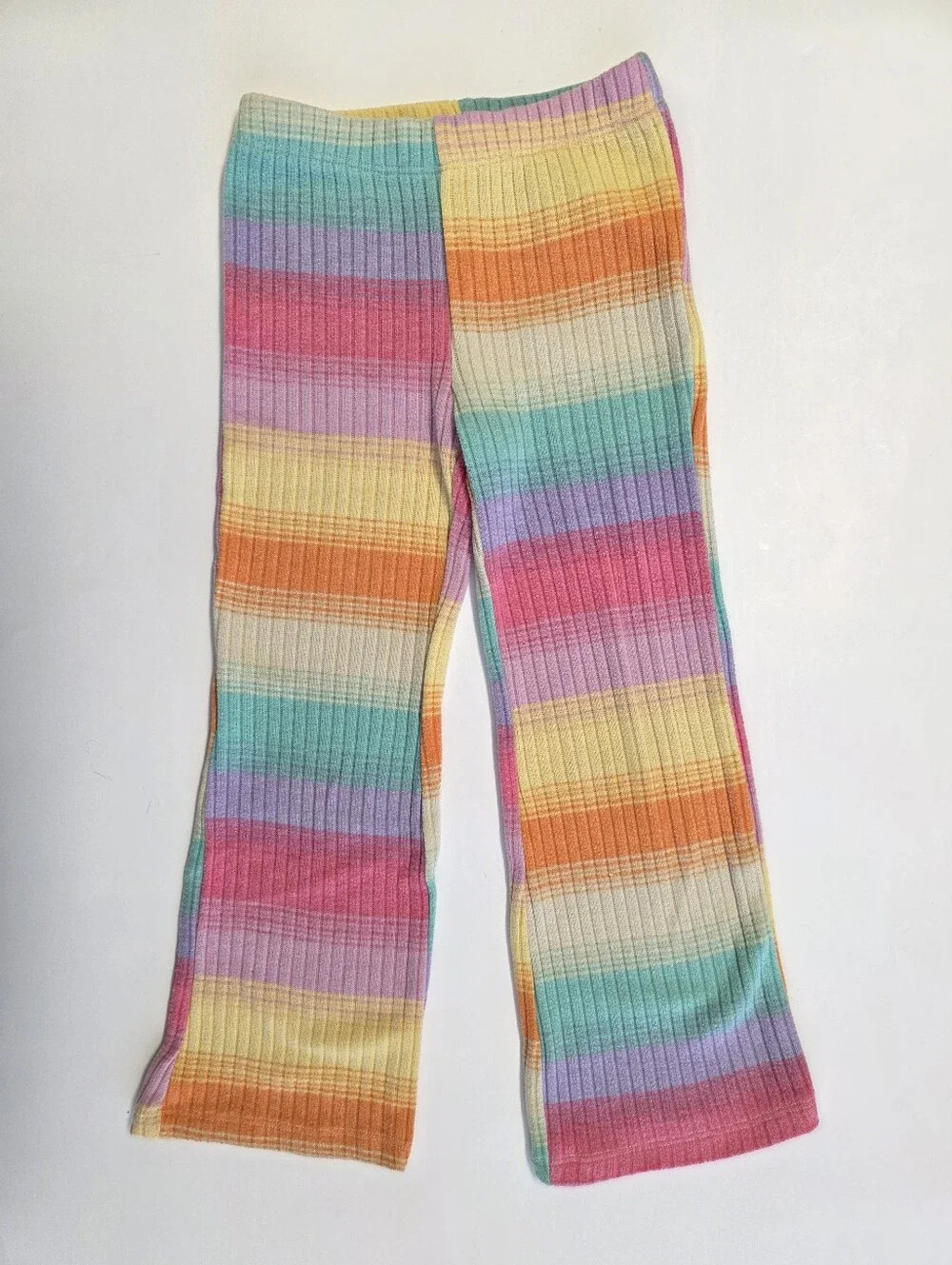 H&M Pastel Rainbow Ribbed 2-Piece Lightweight Hoodie & Pants